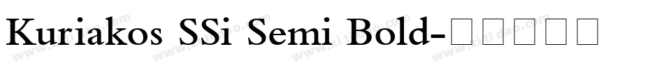 Kuriakos SSi Semi Bold字体转换